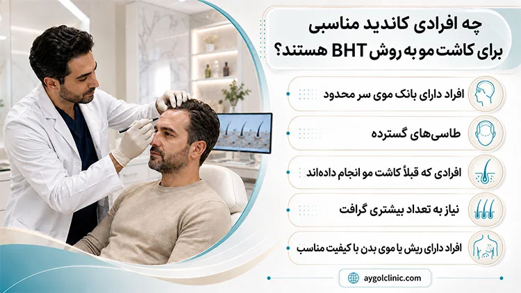کاندیدای مناسب برای کاشت مو به روش BHT