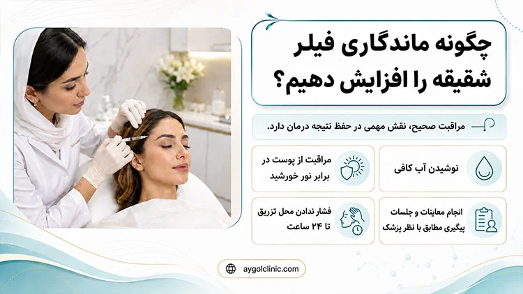 راهنمای افزایش ماندگاری نتایج تزریق فیلر شقیقه