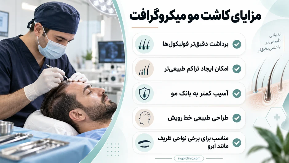مزایا و نقاط کاشت مو به روش میکروگرافت